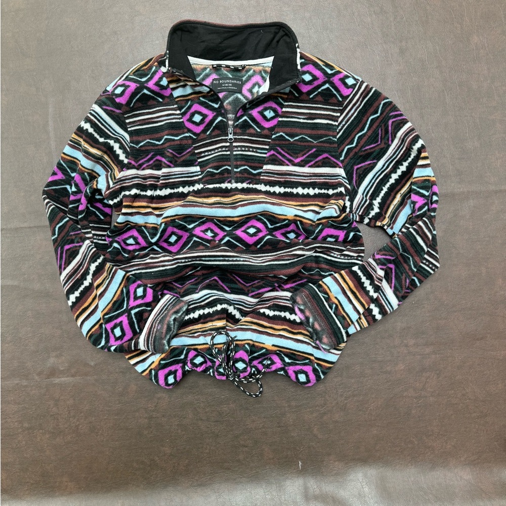 Patterned Quarter zip sweater